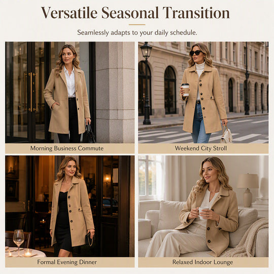 🧥 Cinched Waist, Polished Silhouette | Women's Belted Single-Breasted Coat ⚡ Free Shipping