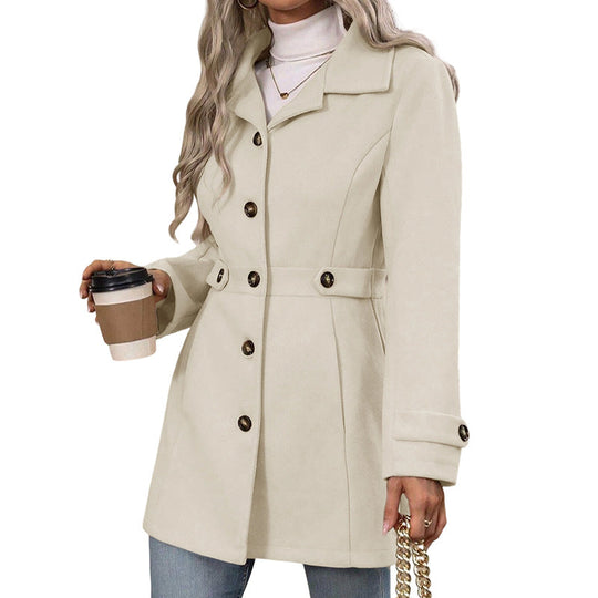 🧥 Cinched Waist, Polished Silhouette | Women's Belted Single-Breasted Coat ⚡ Free Shipping