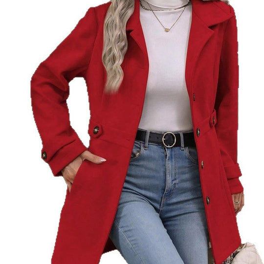 🧥 Cinched Waist, Polished Silhouette | Women's Belted Single-Breasted Coat ⚡ Free Shipping