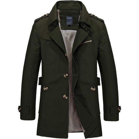 Men's Casual Pure Cotton Windbreaker Spring and Autumn Work Outerwear