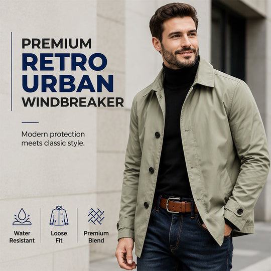 🌧️ More Coverage, Sharper Style | Men's Waterproof Mid-Length Trench Coat⚡Free shipping