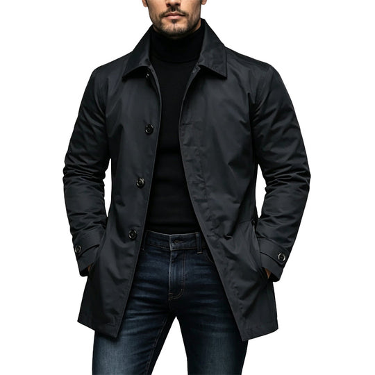 🌧️ More Coverage, Sharper Style | Men's Waterproof Mid-Length Trench Coat⚡Free shipping
