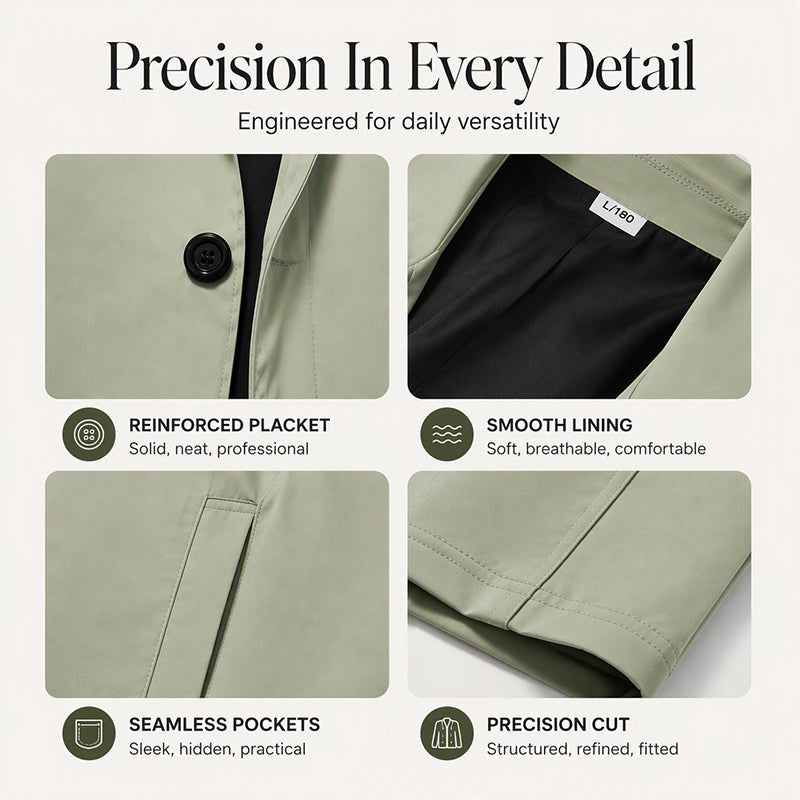 🖤 Black Friday Early Access: 50% OFF 🖤Men's Minimalist Single-Breasted Mid-Length Coat – Clean Lines, Modern Fit, Everyday Elegance