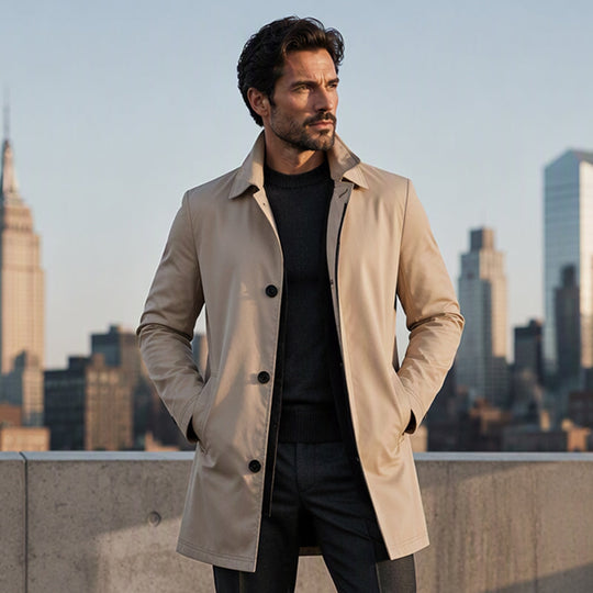 🖤 Black Friday Early Access: 50% OFF 🖤Men's Minimalist Single-Breasted Mid-Length Coat – Clean Lines, Modern Fit, Everyday Elegance
