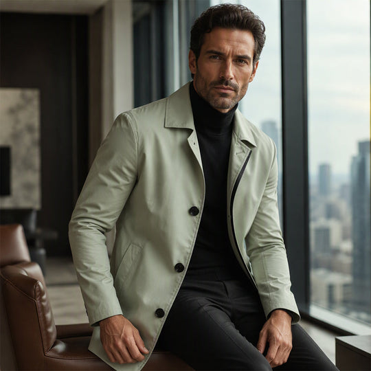 🖤 Black Friday Early Access: 50% OFF 🖤Men's Minimalist Single-Breasted Mid-Length Coat – Clean Lines, Modern Fit, Everyday Elegance