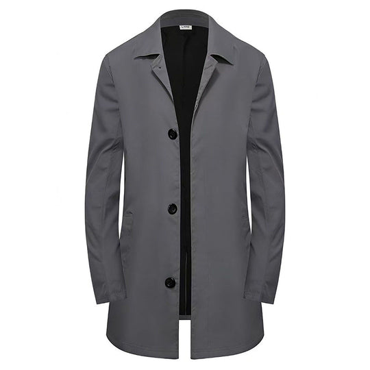 🖤 Black Friday Early Access: 50% OFF 🖤Men's Minimalist Single-Breasted Mid-Length Coat – Clean Lines, Modern Fit, Everyday Elegance