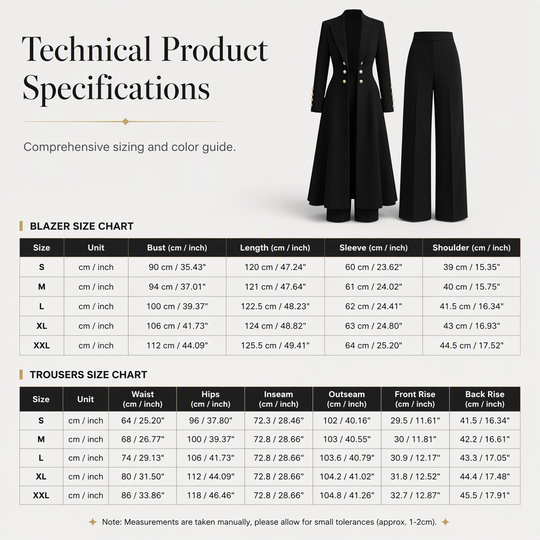 Women's Elegant Autumn 2 Piece Outfit Set with Retro Long Sleeve Coat and Simple Trousers