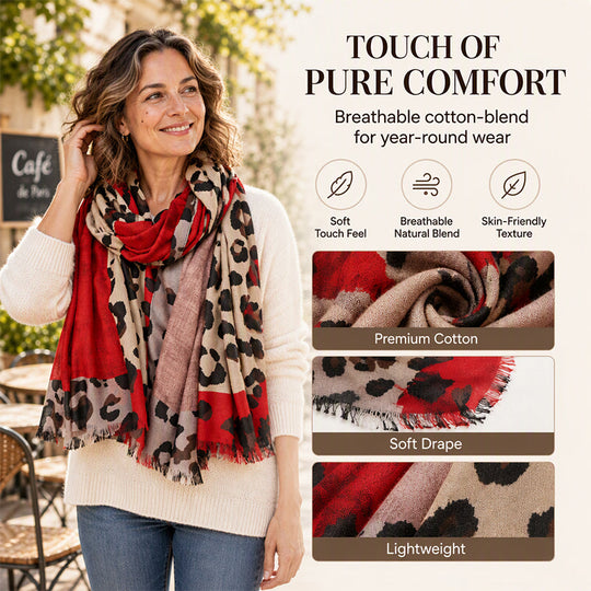 🧣 Versatile Lightweight Leopard Print Shawl Scarf 🐆✨ – 50% OFF | 30-Day Money-Back Guarantee