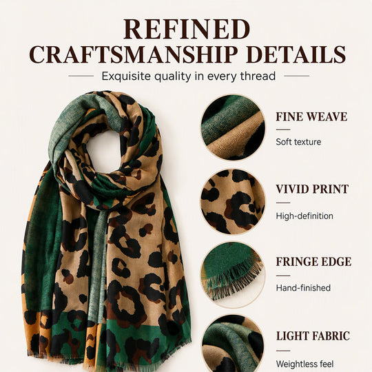 🧣 Versatile Lightweight Leopard Print Shawl Scarf 🐆✨ – 50% OFF | 30-Day Money-Back Guarantee