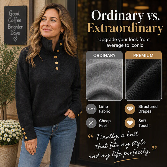 Women's Casual Stand Collar Knit Sweater