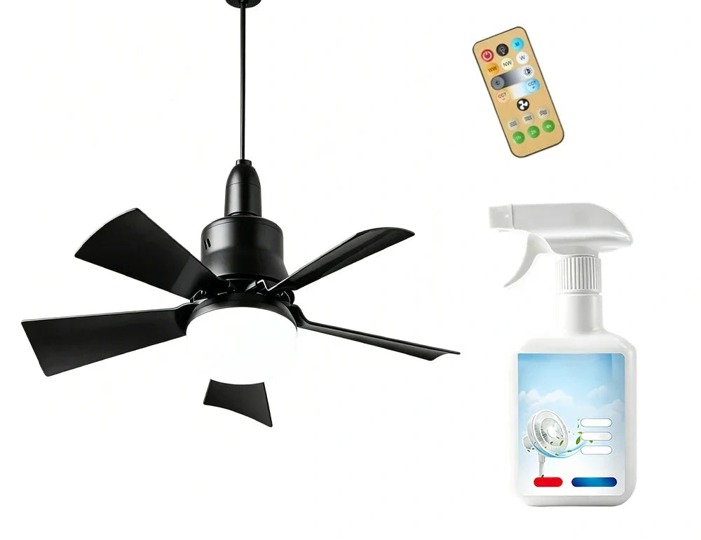 🔥SmartBreez™ 40W LED Ceiling Fan Light – 20.5” Ultra-Quiet with Remote 🎯 | E27 + FREE B22 Adapter 🔌 | For Bedroom 😴, Kitchen 👩‍🍳 & Garage 🛠️