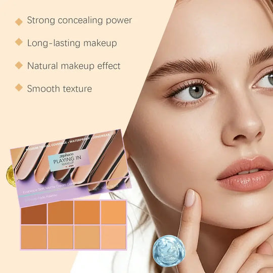 zephoco Matte Cream Concealer (Medium Shade), Long-Lasting Flawless Coverage Natural Matte Finish Concealing Cream, Matte Makeup Finish