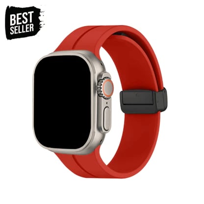 Apple watch ultra serisi 9/8/7/6/se için flaş satış % 49 off-silikon manyetik katlanır bant