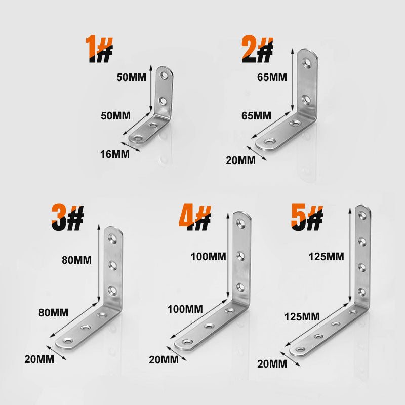4-Pack Stainless Steel Corner Braces - Comes with 30 PCS Screws