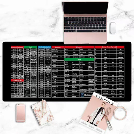 Quick Key Super Large Anti-slip Keyboard Pad with Office Shortcuts