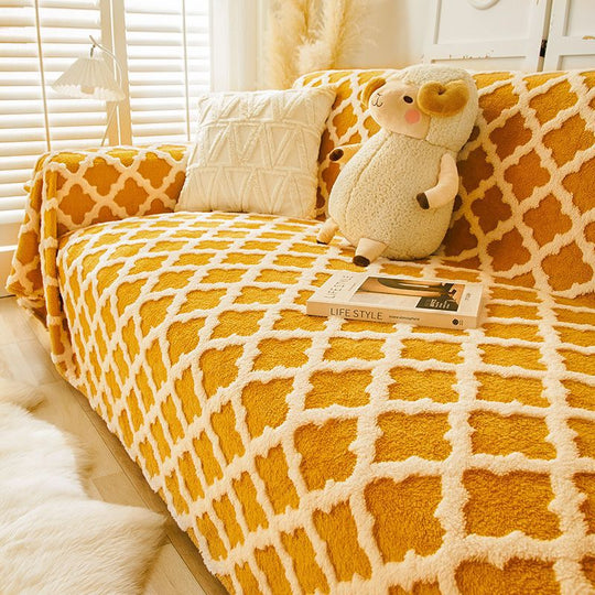 Husa de canapea moderna Colorblock Anti-zgarieturi Husa de protectie pentru canapea