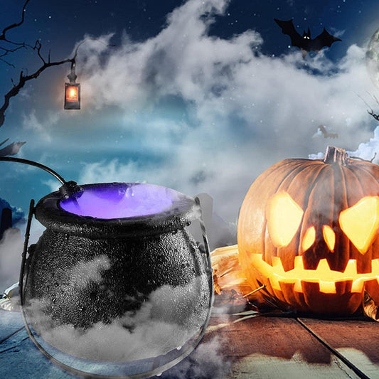 Halloween 12 LED Cambio de color Mist Maker Bruja Jar