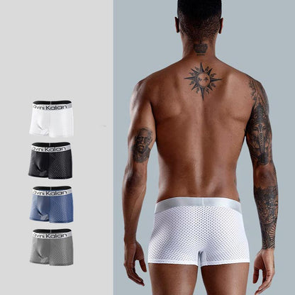 Calzoncillos de seda de hielo de malla ultra transpirable para hombres