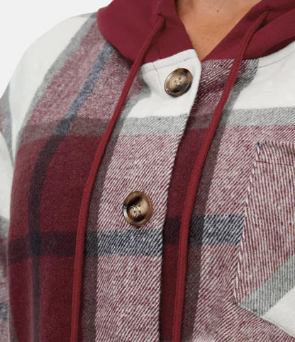 Pocket Plaid Fleece Casual Jacket - buy 2 free shipping