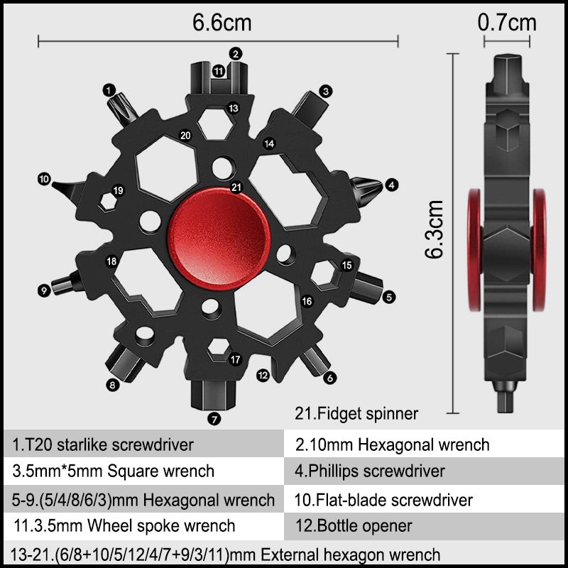 Fingertip Gyro Multifuncional Snowflake Wrench