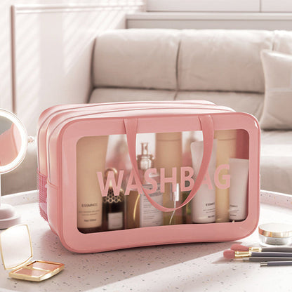 Dry and wet separation large-capacity cosmetic bag