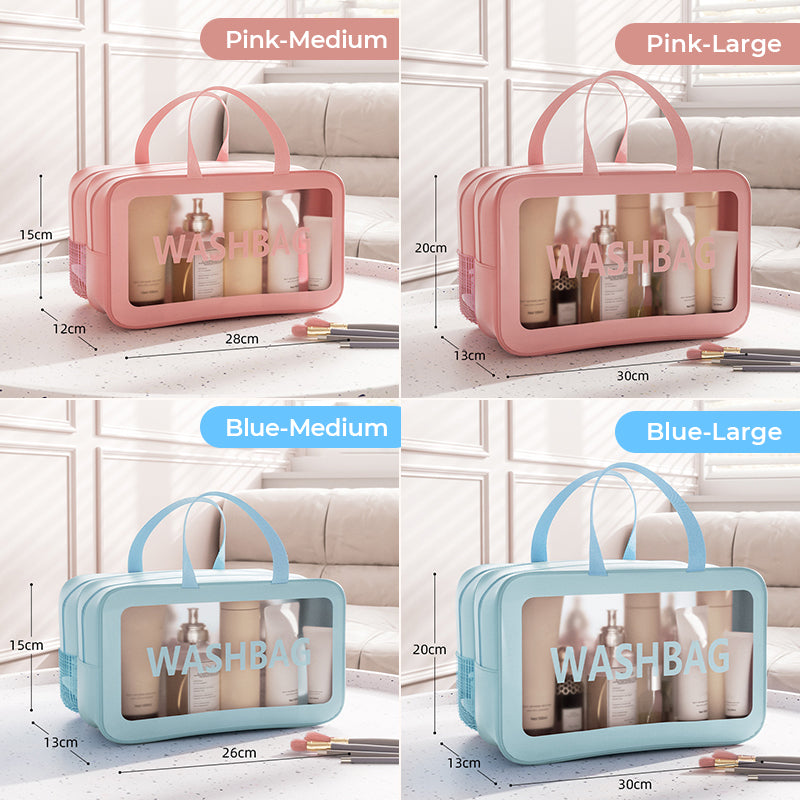 Dry and wet separation large-capacity cosmetic bag