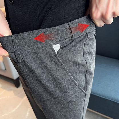 Pantalones elásticos de corte recto para hombre