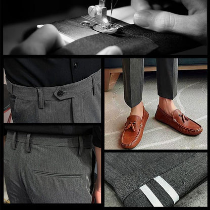 Pantalones elásticos de corte recto para hombre