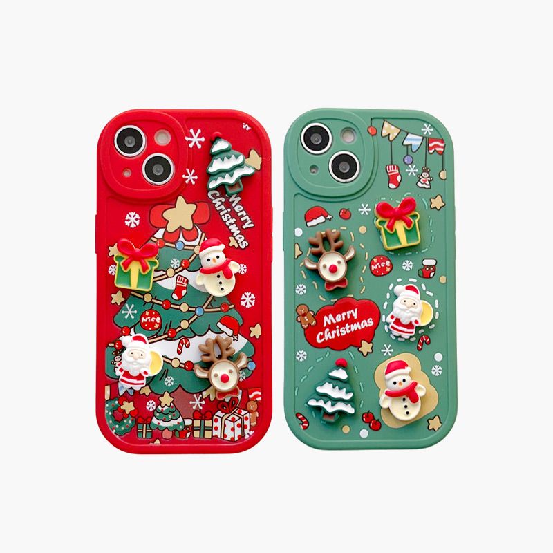 Venta caliente de NavidadCaja del teléfono de la Navidad 3D para iPhone(50% OFF)