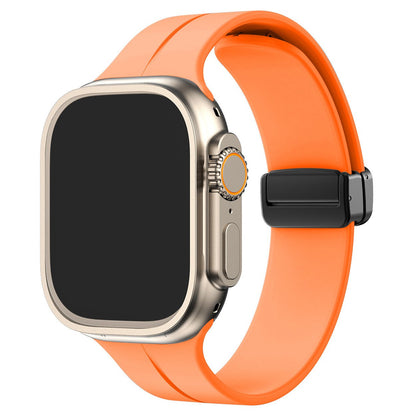 🔥Venta flash 49% de descuento - Correa plegable magnética de silicona para Apple Watch Ultra Series 9/8/7/6/SE