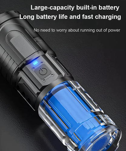 White Laser Telescopic Zoom Flashlight