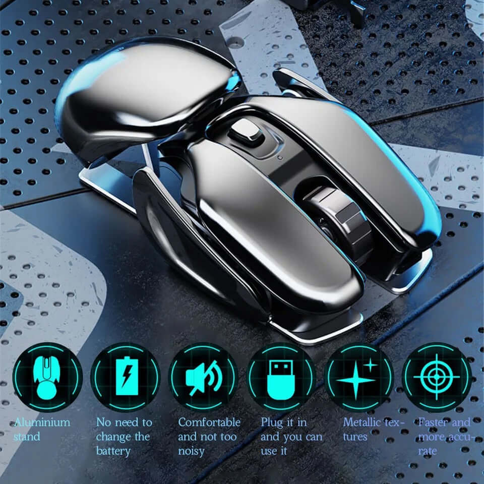 ✨2023 Nueva venta caliente 50% de descuento en ergonomía inalámbrica Mouse de✨metal