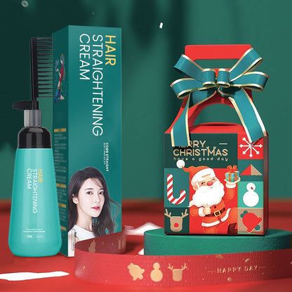 Crema para alisar el cabello con peineReflexivo regalo de Navidad