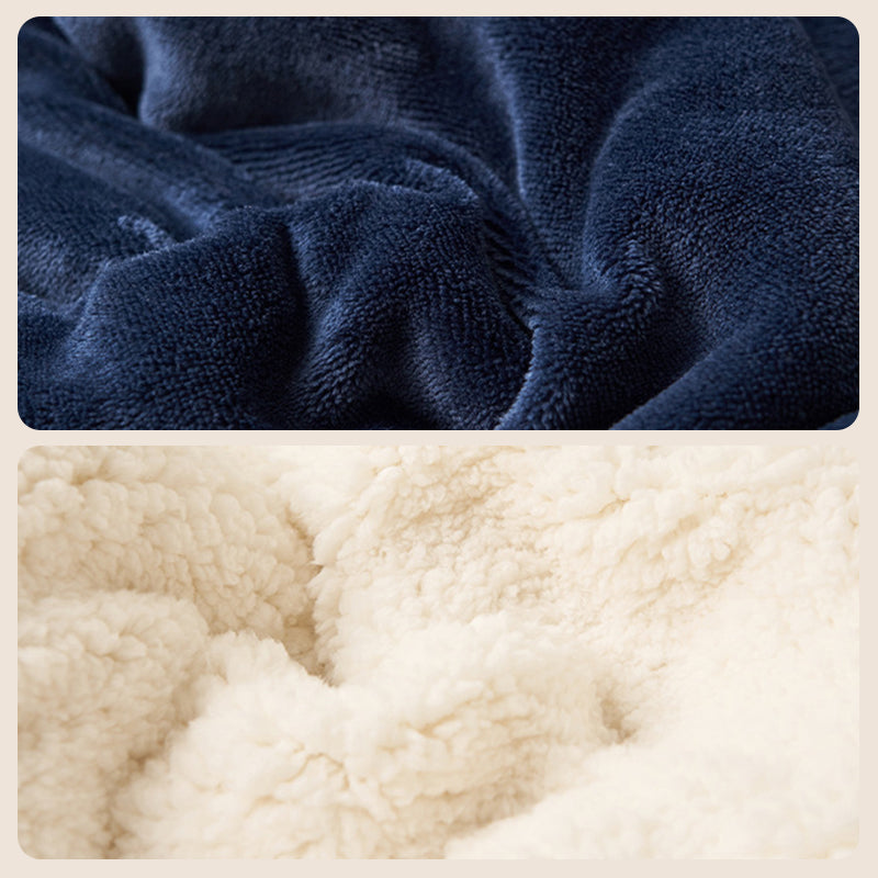 Kış hediyesi-Kalın çift katmanlı peluş battaniye