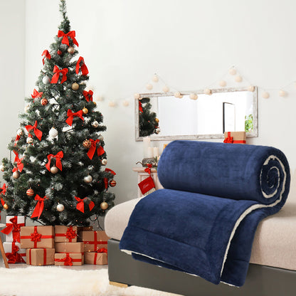 Зимний подарок-Толстое двухслойное плюшевое одеяло