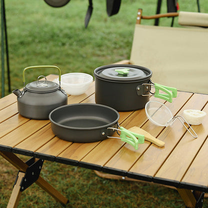 Venta caliente $55,88Juego de utensilios de cocina de camping al aire libre de aluminio (54% OFF)