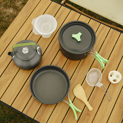 Venta caliente $55,88Juego de utensilios de cocina de camping al aire libre de aluminio (54% OFF)